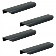 Meble modułowe i akcesoria - 4 x Uchwyt meblowy krawędziowy 200 mm czarny - miniaturka - grafika 1