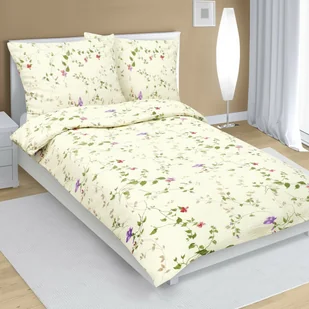 Bellatex Pościel z kory Fiołki śmietanowy, 140 x 220 cm, 70 x 90 cm, 140 x 220 cm, 70 x 90 cm - Pościel - miniaturka - grafika 1