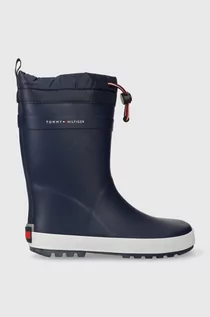 Buty dla dziewczynek - Tommy Hilfiger kalosze dziecięce kolor granatowy - grafika 1