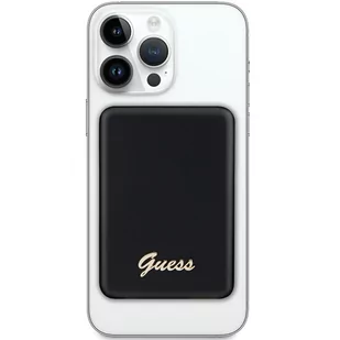 Guess Powerbank indukcyjny 15W GUPBM5ALGSGK 5000mAh czarny/black MagSafe Metal Script Logo - Powerbanki - miniaturka - grafika 2