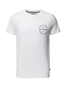 Tommy Hilfiger biały T-shirt męski bawełna, Rozmiar L - Koszulki męskie - miniaturka - grafika 1