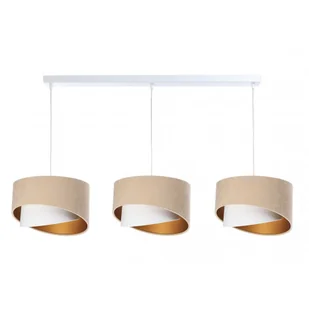 Beżowa potrójna lampa wisząca welurowa - 7X S503 N2-L48 - Lampy sufitowe Beżowa potrójna lampa wisząca welurowa - 7X S503 N2-L48 - Lampy sufitowe - miniaturka - grafika 1