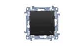 Wyłączniki światła i elektryczne - Simon 10 Łącznik schodowy z podświetleniem LED (moduł) 10AX, 250V, zaciski śrubowe czarny mat CW6L.01/49 - miniaturka - grafika 1
