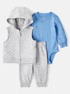 Bluzy i sweterki niemowlęce - carter's 3-częściowy zestaw w kolorze szaro-niebieskim - miniaturka - grafika 1