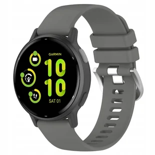 Pasek Bizon Strap Watch Silicone Pro do Garmin Vivoactive 5, szary - Akcesoria do smartwatchy - miniaturka - grafika 1
