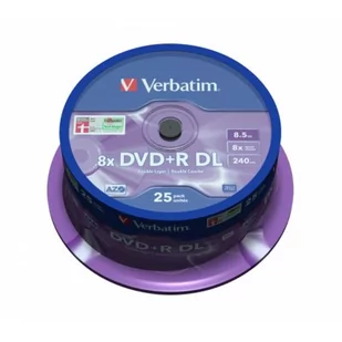 Verbatim DVD R 8.5GB 8x DOUBLE LAYER 25 43757 - Nośniki danych - miniaturka - grafika 1