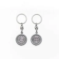 Dewocjonalia - Św. Benedykt brelok obrotowy - satynowa powłoka - miniaturka - grafika 1