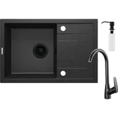 Zlewozmywaki - Deante ZRCC2113 Zlewozmywak granitowy 1-komorowy Corio Deante grafit bateria dozownik - miniaturka - grafika 1