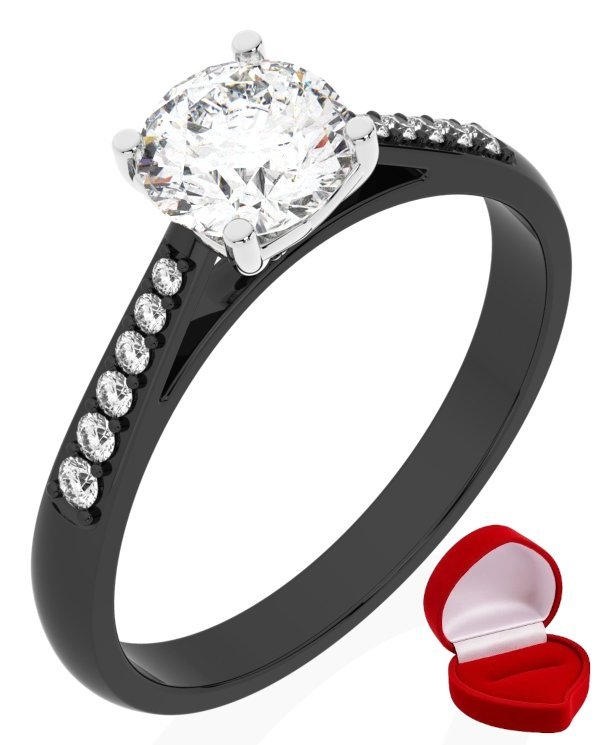 ZŁOTY PIERŚCIONEK ZARĘCZYNOWY 585 14k BRYLANT LAB 0,70 ct CZARNE ZŁOTO R11