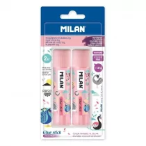 MILAN Klej w sztyfcie 21g róż 2 szt. - Kleje biurowe - miniaturka - grafika 1