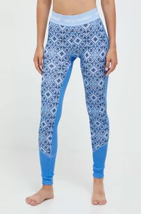 Helly Hansen legginsy funkcyjne Lifa Merino Midweight damskie kolor niebieski - Spodnie sportowe damskie - miniaturka - grafika 1