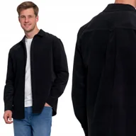 Koszule męskie - STYLOWA GŁADKA KOSZULA MĘSKA SZTRUKSOWA 100% BAWEŁNA DŁUGI RĘKAW MORAJ XL BLACK - miniaturka - grafika 1