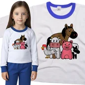 Piżamy dla dziewczynek - Piżama dziecięca Koń Krowa Kura Owca Świnka 110/116 - VoloDonum - miniaturka - grafika 1