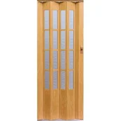 Drzwi wewnętrzne - Drzwi harmonijkowe CRYSTALLINE GLASS 280 86 x 203 cm jasny dąb - miniaturka - grafika 1