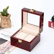 Biżuteria - akcesoria - Etui na zegarki dla mężczyzn, organizer na 2 zegarki z 2 przegródkami (czerwony) - miniaturka - grafika 1