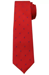 Krwisto -Czerwony Elegancki Krawat -Angelo di Monti- 6 cm, Męski, Niebieskie Kwadraciki - Krawaty i muchy męskie - miniaturka - grafika 1