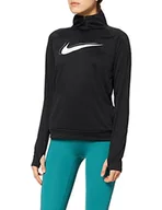 Bluzy damskie - Nike Bluza damska Df Swsh Run Mdlyr czarny/biały L - miniaturka - grafika 1