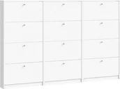 Szafki na buty - Escape szafka na buty z 12 klapami szerokość 225 cm, wysokość 148 cm biały - miniaturka - grafika 1