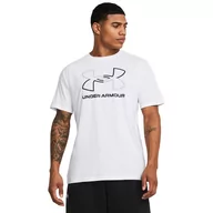 Koszulki sportowe męskie - Męski t-shirt z nadrukiem Under Armour UA Foundation Short Sleeve - biały - UNDER ARMOUR - miniaturka - grafika 1