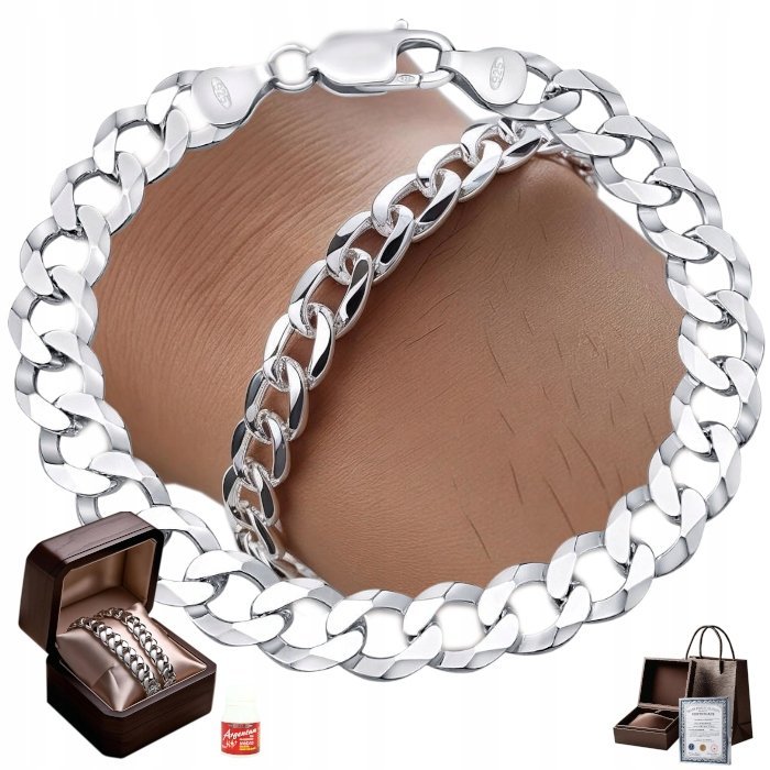 Bransoletka Srebrna Pancerka Pełna Diamentowana 4,5 mm Na Prezent Elegancka