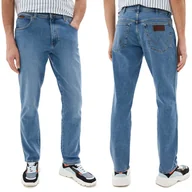 Spodnie męskie - Wrangler Texas Slim Blue Honor Niebieskie W32 L32 - miniaturka - grafika 1