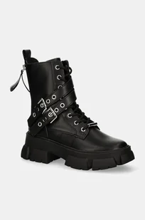 Steve Madden botki Traction damskie kolor czarny na płaskim obcasie SM19000044 - Botki damskie - miniaturka - grafika 1