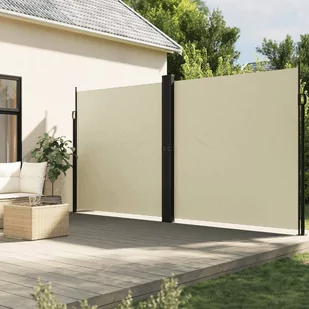 vidaXL Zwijana markiza boczna, kremowa, 220x600 cm - Markizy - miniaturka - grafika 1