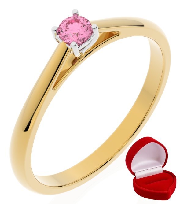 ZŁOTY PIERŚCIONEK ZARĘCZYNOWY 585 14k SZAFIR 0,09 ct + PUDEŁKO R25