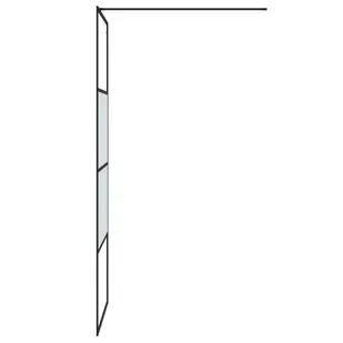 Ścianka prysznicowa, czarna, 80x195 cm, półmrożone szkło ESG - Ścianki i drzwi prysznicowe - miniaturka - grafika 5