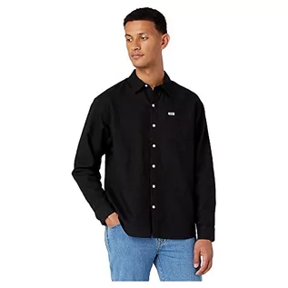 Koszule męskie - Wrangler Męska koszula 1 PKT, czarna, XL, czarny, XL - grafika 1