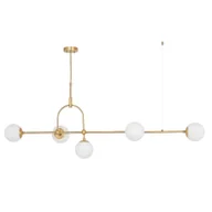 Oprawy, klosze i abażury - Podłużna wisząca lampa Iris z kulistymi, szklanymi kloszami - miniaturka - grafika 1