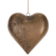Dekoracje domu - Metalowe wiszące serce 20 x 20 x 4 cm, kolor miedziany - miniaturka - grafika 1