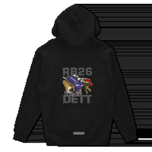 Czarna bluza z kapturem silnik RB26 DETT-M - Odzież do sportów motorowych - miniaturka - grafika 1