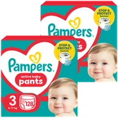 Pieluchy - Zestaw Pampers Pants, pieluchomajtki, rozmiar 3, 6-11 kg, 2 x 128 sztuk - miniaturka - grafika 1