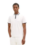 Koszulki męskie - TOM TAILOR Męska koszulka polo, 1036370, biała, XXL, 10332 – Off White, XXL - miniaturka - grafika 1
