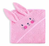 Szlafroki dla dzieci - UVIE Okrycie kąpielowe Królik 100x100 cm różowe - miniaturka - grafika 1