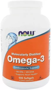 Now Foods Kwasy tłuszczowe Omega 3 500 kaps (733739016539) - Produkty specjalne dla sportowców - miniaturka - grafika 1