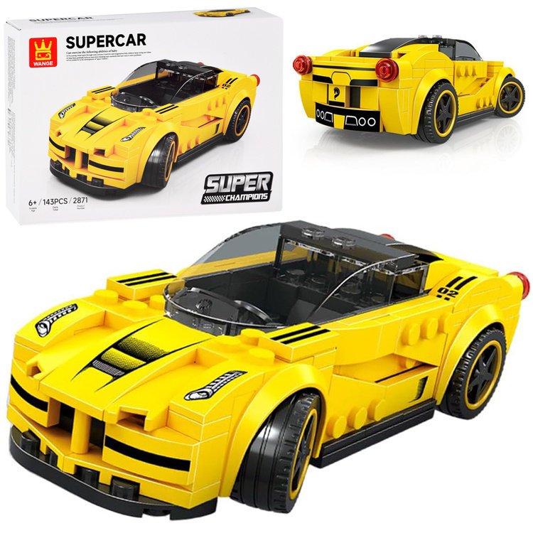 ZESTAW KLOCKI TECHNICZNE SPORTOWE AUTO ŻÓŁTE