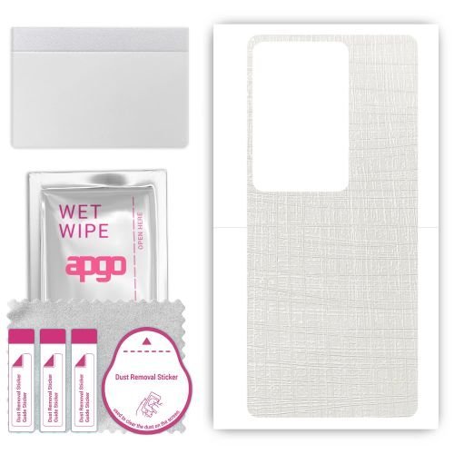 folia naklejka skórka strukturalna na TYŁ do Vivo V29 Pro - Tkanina Biała - apgo SKINS