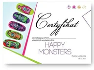 Pozostałe akcesoria kosmetyczne - Certyfikat ze szkolenia online LIVE Happy Monster by Paulina Laskowska Wersja Drukowana - miniaturka - grafika 1
