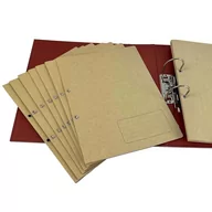 Teczki i skoroszyty - Skoroszyt teczka A4 na akta osobowe z fałdą i wąsami do wpięcia do segregatora 10 sztuk Kraft naturalny - miniaturka - grafika 1