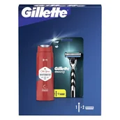 Maszynki do golenia i wkłady - Gillette Mach3 zestaw maszynka do golenia 1 sztuka + wymienna głowica 1 sztuka + żel pod prysznic i szampon Old Spice Whitewater 3in1 250 ml M - miniaturka - grafika 1