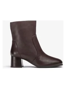 Unisa Skórzane botki w kolorze brązowym - Botki damskie - miniaturka - grafika 1