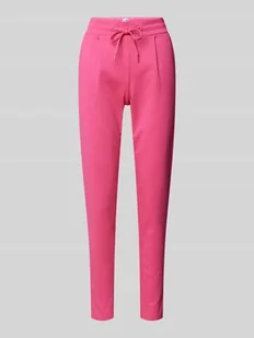 Spodnie o kroju slim fit z zakładkami w pasie i elastycznym pasem model ‘KATE’ - Spodnie damskie - miniaturka - grafika 1