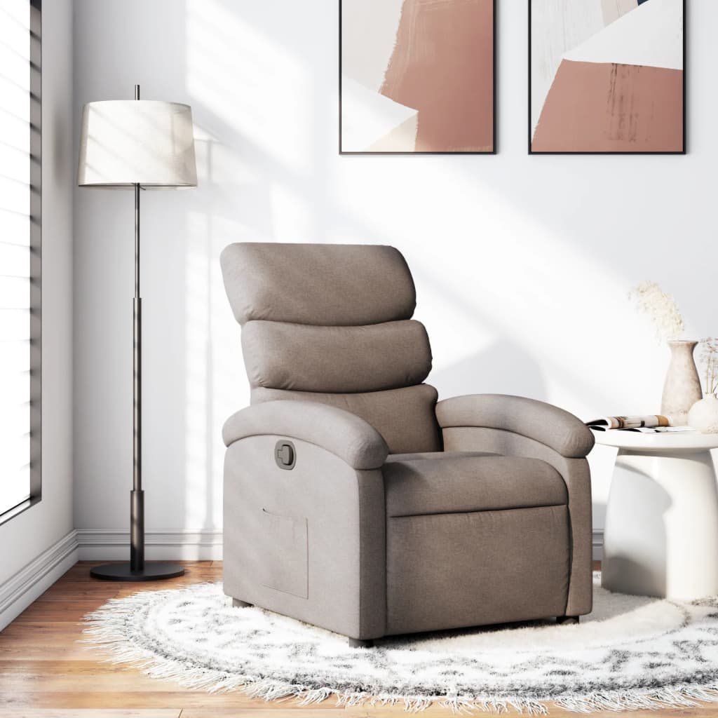 vidaXL vidaXL Fotel rozkładany, kolor taupe, obity tkaniną