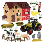 Figurki dla dzieci - DUŻA FARMA DLA DZIECI ZAGRODA ZWIERZĘTA ROLNIK TRAKTOR CIĄGNIK STODOŁA 64EL - miniaturka - grafika 1
