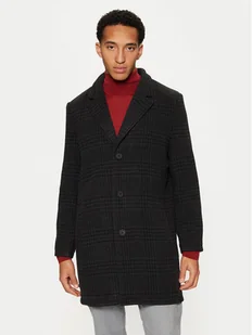 Brave Soul Płaszcz przejściowy MJK-AUGUSCHECK Czarny Regular Fit - Płaszcze męskie - miniaturka - grafika 1