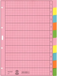 Leitz 43400000, Blank tab index, Paper, Multicolour, Portrait, A4, 130 g/m² - Przekładki do segregatorów - miniaturka - grafika 1