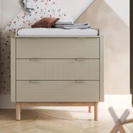 Łóżeczka i kojce - Komoda Miloo - 3 szuflady beżowa - miniaturka - grafika 1