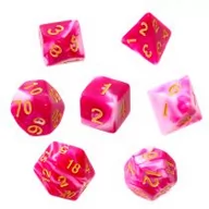 Akcesoria do gier planszowych - Rebel Komplet kości RPG różowo-białe - miniaturka - grafika 1